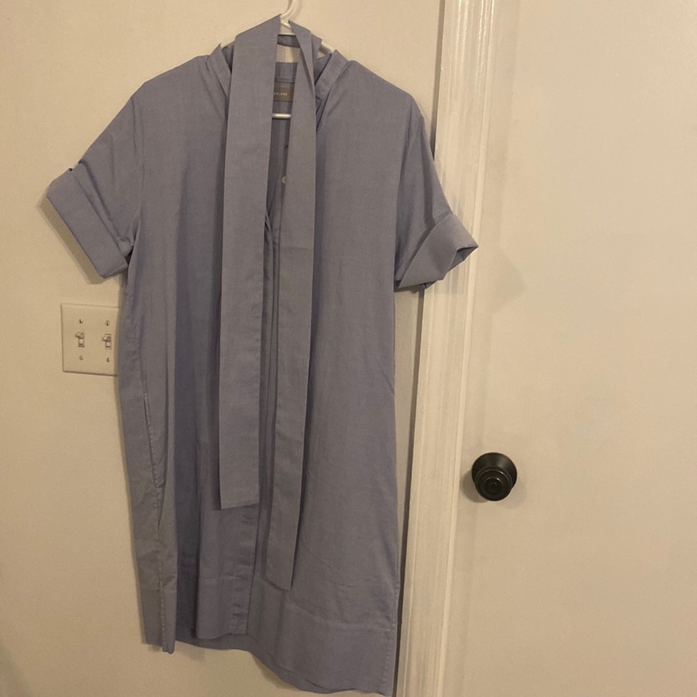 Everlane Shirt Dress - Tie Waist - Belt - Womens Size 10- Light Blue